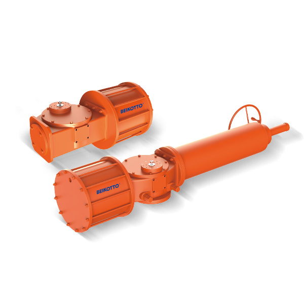 Shifting fork type pneumatic actuator